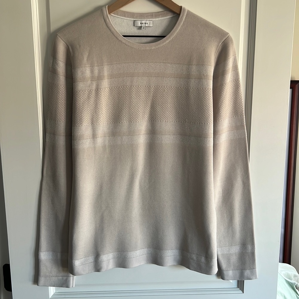 Reiss Men's Crewneck Sweater in Light Beige